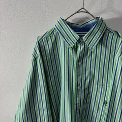 00s chaps ワンポイント 刺繍 ポケットストライプ柄シャツ M