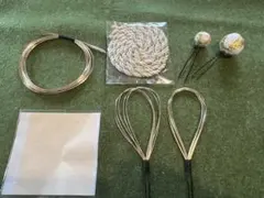 髪飾り7点セット水引シャンパンゴールド