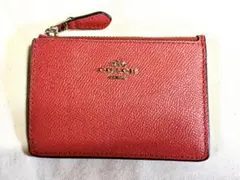 COACH コーチ パスケース コインケース カードケース　レッドオレンジ