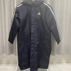 【美品】adidas アディダス 高機能ベンチコート 140サイズ　サッカー　黒 美品】adidas アディダス 高機能ベンチコート 140サイズ