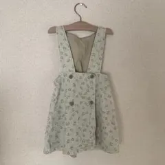 MONBEBE 韓国子供服　ジャンスカ　ワンピース　サロペット　花柄　ボタン