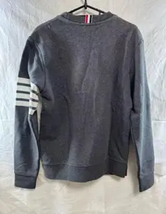 グレー ストライプ 袖デザイン トレーナー