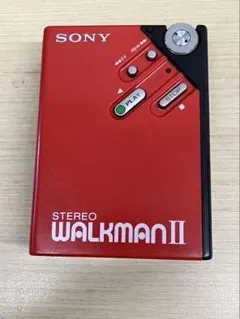 希少赤 通電OK ソニー ウォークマンII WM-2 カセットプレーヤー 現状品