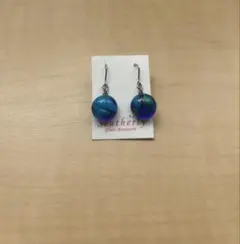 レディース用青色イヤリング