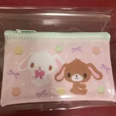 Seria サンリオ シュガーバニーズ フラットポーチ しろうさ くろうさ