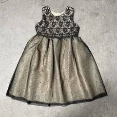 キッズ ドレス 150 ブラック チュール 発表会 結婚式 フォーマル