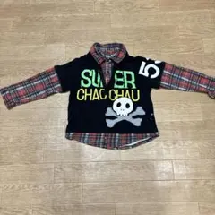 長袖　重ね着風　シャツ