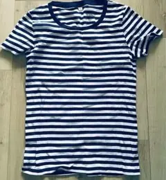 ユニクロボーダー半袖Tシャツホワイト×ネイビー