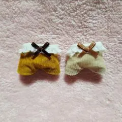 赤ちゃんお洋服　コーデュロイサロペット２着セット⑤　イエロー•ライトベージュ