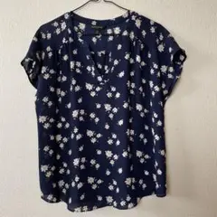 BANANA REPUBLIC ネイビー花柄半袖シャツ M
