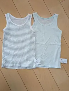 ユニクロ メッシュ 肌着 タンクトップ 90cm 2枚セット 緑 グリーン