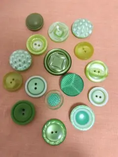 アンティーク　ボタン　セット　グリーン系　ヴィンテージ　昭和レトロ