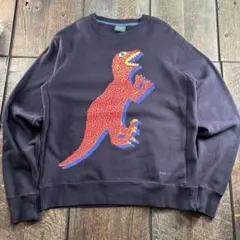 古着　ポールスミス　スウェット　Dino ビックプリント　恐竜　XL ネイビー.