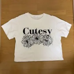 FUN Cutesy 花柄 半袖 Tシャツ ホワイト F