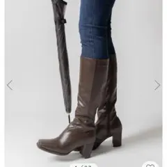 RANDA 晴雨兼用 ストレッチ スクエアトゥロングブーツ