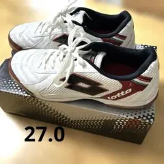 lotto フットサルシューズ ホワイト/レッド　27.0㎝