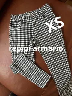 reppipi armario 長ズボン ボトムス ジュニアXS チェック白/黒