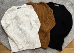 ナノユニバース　ケーブルニット セーター 3点セット　M