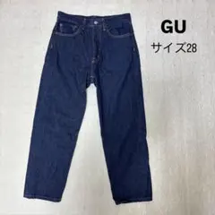 GU ハイウエストストレートデニム ダークブルー サイズ28