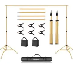 NEEWER 背景スタンド2x3m コッパースタンド 金 結婚式 タペストリー