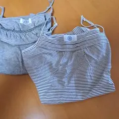 グレーとストライプのタンクトップ2枚セット