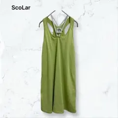 s322 スカラー ロングタンクトップ グリーン M ゆったり 春夏 重ね着のサムネイル