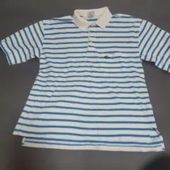 IZOD LACOSTE ポロシャツ 白/青ストライプ