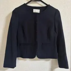 【未使用品】anySiS ネイビー ノーカラージャケット Mサイズ