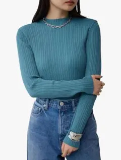 AZUL BY MOUSSY リブ編みハイネックセーター S