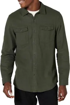 長袖シャツ　長袖トップス　フランネルシャツ スリムフィット　おしゃれ　XS