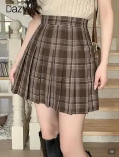 Dazy レディース チェック柄ミニスカート 秋 プリーツ