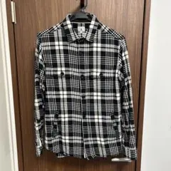 寒波セール⛄️TAKEO KIKUCHI ネルシャツ黒白チェックX L ポケ4つ