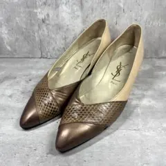 希少⭐︎ルブタン レッドソール パイソン パンプス 37 ゴールド