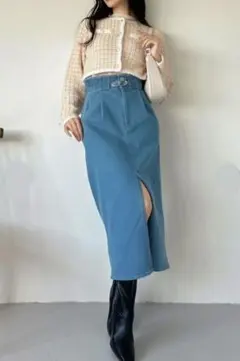美品　ダズリン　ストレートスカート　デニム　タイトスカート　前スリット　M