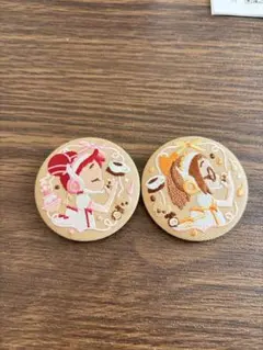 おジャ魔女どれみ　刺繍缶バッジ どれみ&はづき　2個セット