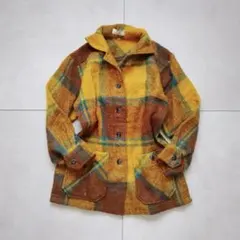 ヴィンテージ レトロ ジャケット タータンチェック 起毛 トラッド 古着 美品のサムネイル