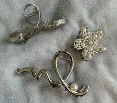 シルバー ヘアクリップ セット