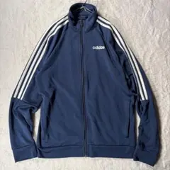 アディダス adidas トラックジャケット L ネイビー スリーストライプ