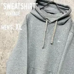 vintage《NIKE ナイキ》胸刺繍スウェットパーカー/グレー/メンズXL