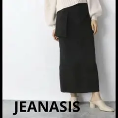 美品JEANASIS ジーナシス アウトポケットデニムロングスカート ブラック