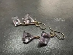 ✴︎14kgf✴︎ ピンクアメジスト ファンシーシェイプカットピアスorイヤリング