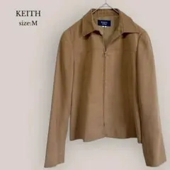 キースKEITHスエードジャケット　ジップアップ　ステッチデザイン　ブラウンのサムネイル