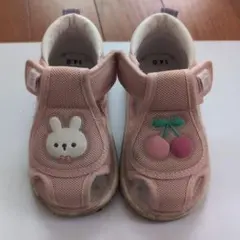 キッズ サンダル 14.0cm ピンク うさぎ さくらんぼのサムネイル