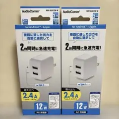 オーム電機　AC充電器　(TYPE-A×2搭載) 最大出力 12w