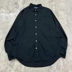 n*g様 トミーヒルフィガー　ワンポイント　フラッグ　長袖シャツ　古着　ブラック