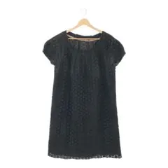 イネド ひざ丈 無地 カジュアル おしゃれ 大きいブラック ポルカドット 13