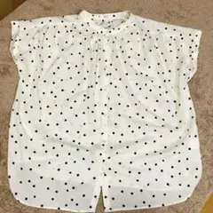 美品　a.v.v 半袖四角柄シャツ ホワイト