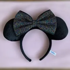 ディズニー カチューシャ ミニー ブラック黒 ビジュー 1回使用 可愛い 美品