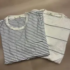 EDIFICE ストライプ Tシャツ ホワイト/ネイビー　バラ売り相談可のサムネイル