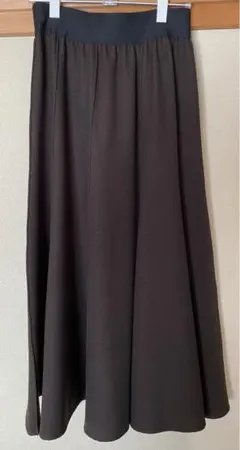レディース ロングスカート 茶色 LUCA 日本製 フリル